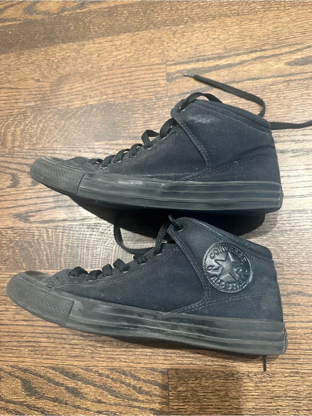 Converse All Star Mid Top Sneakers in Black - Picture 2 of 10